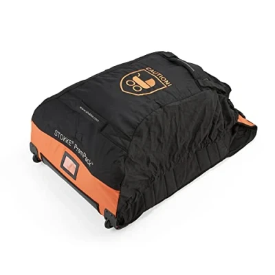 Immagine di Stokke PramPack, Nero e arancione Protegge il passeggino durante i viaggi Leggero Si ripone arrotolato per un minimo ingombro adatta a quasi tutti passeggini sul mercato