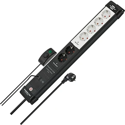Immagine di Brennenstuhl 1951560103 Multipresa con interruttore 6 scomparti Nero/Bianco 1 pz.
