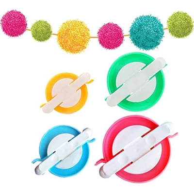 Immagine di Ayasee Pompon Maker, 4 formati di pom Makers per Fluff Ball Weaver Needle Craft Fai da te lana Knitting Tool Set decorazione (4)
