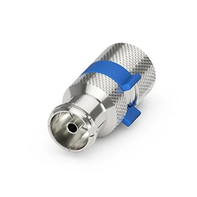 Immagine di Sonero, presa IEC per cavo satellitare, antenna, coassiale con ⌀ 6,5 7,5 mm, facile da assemblare solo, cromato, set 4