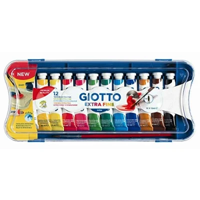 Immagine di TEMPERA GIOTTO 12 COLORI ML.12 CON TAVOLOZZA E 1 PENNELLO