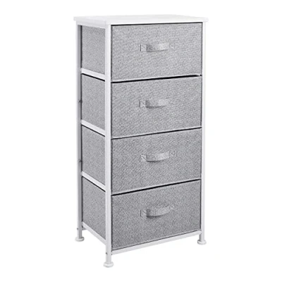 Immagine di Amazon Basics Cassettiera per l’armadio, 4 cassetti in tessuto, colore: bianco