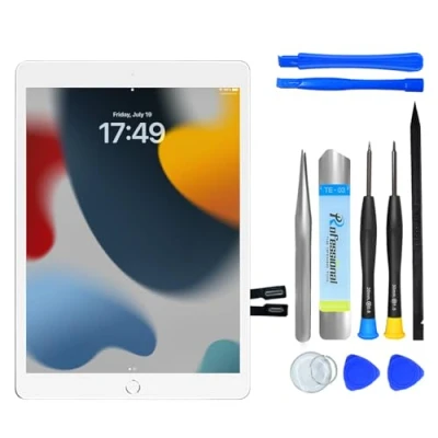 Immagine di NB+ per iPad 9 (9a generazione) A2602 A2603 A2604 A2605 schermo di ricambio digitalizzatore in vetro, 9a generazione 10,2 pollici touchscreen (2021), kit riparazione completo, adesivo e