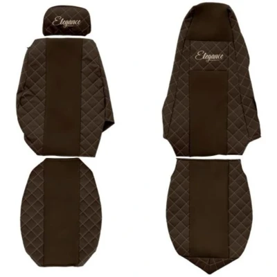 Immagine di F CORE Elegance FX03 BROWN Coprisedile marrone Fantasia Finta pelle anteriore