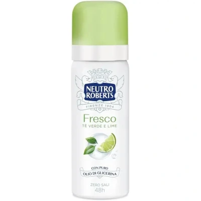 Immagine di Neutro Roberts, Deodorante Spray Fresco Verde, Té Verde e Lime, Zero Sali di Alluminio, Macchie, con Puro Olio Glicerina, Uomo Donna, Dermatologicamente Testato, 50 ml, 48h