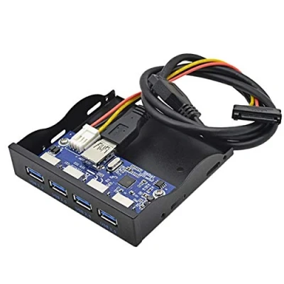 Immagine di Cablecc Hub USB 3.0 a 4 porte da pannello frontale scheda madre 20 pin per array floppy 3,5&quot;