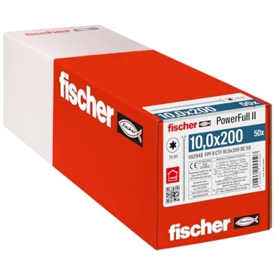 Immagine di Fischer FPF II CTF 10,0 x 200 BC 50 562948 Vite da legno 10 mm TX Acciaio galvanizzato zinco pz.