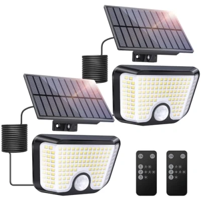 Immagine di Luce Solare Led Esterno con Sensore di Movimento 166 Leds Lampada Esterna IP65 Impermeabile Faretti Solari Esterne Luci Giardino Faretto Esterni per Cortile Portico Interno Illuminazione