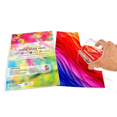 Immagine di Evergreen Goods 15 Fogli A4 Etichette vinile autoadesivo bianche opache carta adesiva impermeabile per stampabile a getto d&#039;inchiostro e laser Adatta Cricut, Silhouette Cutter