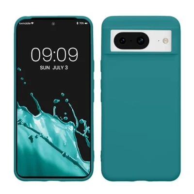 Immagine di kwmobile Custodia Compatibile con Google Pixel 8 Cover Back Case per Smartphone in Silicone TPU Protezione Gommata petrolio matt