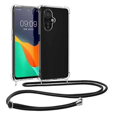 Immagine di kwmobile Custodia Compatibile con OnePlus Nord CE 3 Lite 5G / N30 Cover Back Case in Silicone TPU Protezione Smartphone Cordino trasparente/nero