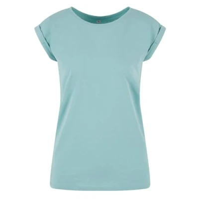 Immagine di Build Your Brand By021 ladies Extended Shoulder Tee, Maglietta Donna, Bluemint, 4XL