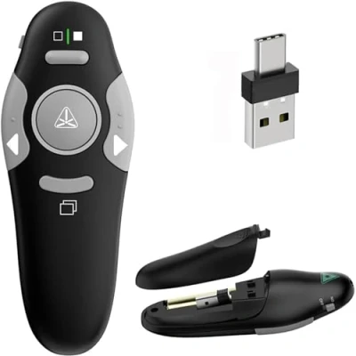 Immagine di Puntatore Presentatore Wireless Presenter Telecomando Presentazioni Powerpoint Senza Fili, 2.4GHz Slide PC Pointer Penna per Computer Portatile Mac…