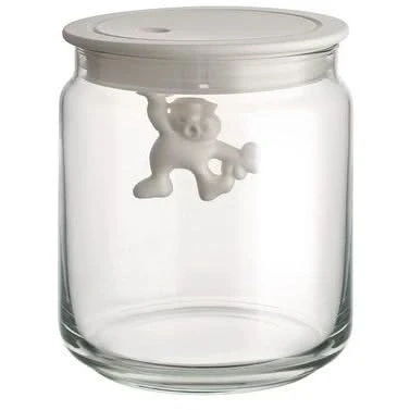 Immagine di Alessi Storage Jar Gianni A Little Man Holding On Tight 700 ml Wit