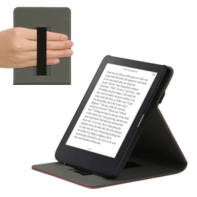 Immagine di kwmobile Custodia Verticale Compatibile con Kobo Clara 2E Cover Fascia Mano e leggìo Case Reader Flip