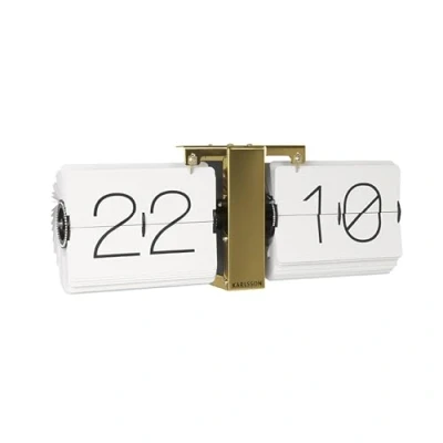 Immagine di Karlsson KA5601WH Flip Watch No Case bianco, supporto in ottone, 8,5 x 36 14 cm