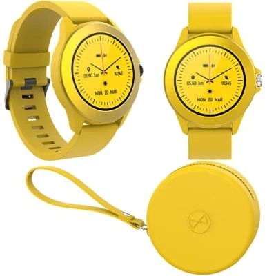 Immagine di FOREVER Colorum CW 300 Giallo Smartwatch IP68 Impermeabile Cardiofrequenzimetro Contapassi Monitor del Sonno Calorie Lunga Durata Batteria Orologio Sportivo Android/iOS Unisex dal Design Elegante