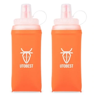 Immagine di UTOBEST Borraccia morbida da corsa, bottiglia d&#039;acqua pieghevole per trail running, pacchetto idratante, escursionismo, ciclismo, arrampicata, 350 ml