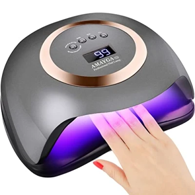Immagine di AMAYGA Lampada Unghie UV LED,168W Fornetto per Manicure/Pedicure Permanente Smalto Semipermanente 4 Timer con 10s/30s/60s/99s Display LED Automatico Sensore
