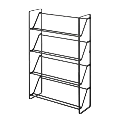 Immagine di yamazaki 2392 FRAME Scarpiera sottile a 4 livelli, nero, acciaio, design minimalista, 53 x 17,5 80 cm (LxPxA)