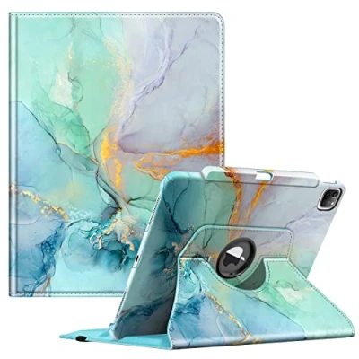 Immagine di FINTIE Rotating Custodia per iPad Pro 12.9&quot; (6ª Generazione 2022), 360 Gradi di Girevole Cover Case [Built in Pencil Holder] con Auto Sonno/Sveglia 2021/2020/2018, Emerald