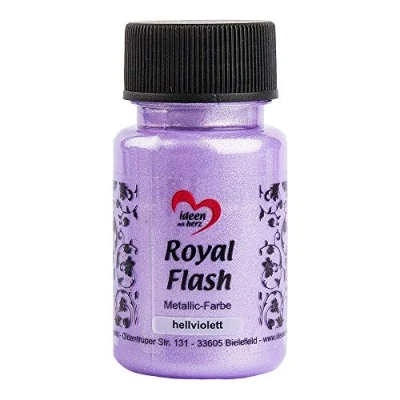 Immagine di ideen mit herz Colore acrilico metallico Royal Flash con riflessi metallici e particelle glitterati fini Vernice brillante metallizzata per gagliette 50 ml (porpora chiaro)