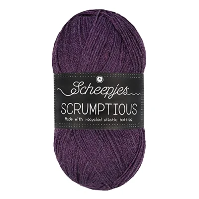 Immagine di Scheepjes Scrumptious Cotone Filato, Poliestere Riciclato 50% Acrilico, 324 Huckleberry Pie, 1x100g