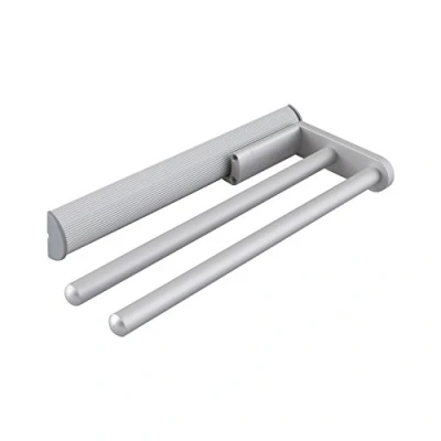 Immagine di OBF 042247 Grimme Eris Portasciugamani estensibile a 2 bracci, per la cucina, ET 465 mm, in alluminio anodizzato naturale, Länge 443 mm
