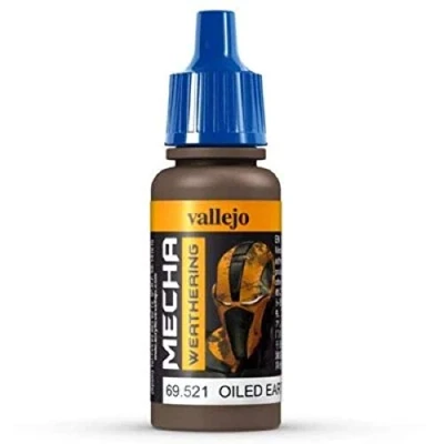 Immagine di Vallejo Mecha Color Colore Acrilico a Base d&#039;Acqua per Aerografo, 17 ml, Marrone (Oiled Earth Wash)