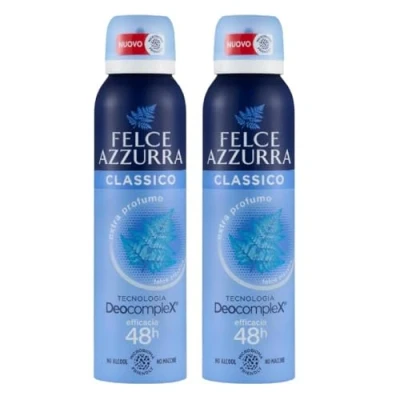 Immagine di Felce Azzurra Deodorante Classico Idratalc Unisex Spray 48H 150 Ml (2 Unità)