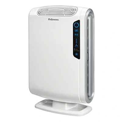 Immagine di Fellowes Purificatore d&#039;Aria AeraMax DX55, per Casa e Ufficio, Ambienti Fino a 28 mq, con Filtraggio 4 Stadi, Filtro HEPA al Carbone, Sensore AeraSmart Aera+, Colore Bianco