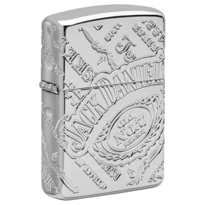 Immagine di ZIPPO Armor Case lucido Jack Daniels 60006157 Accendino a benzina con incisione profonda su 8 lati
