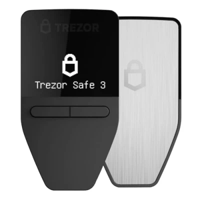 Immagine di Trezor Safe 3 Portafoglio Hardware Crittografico Protetto da Passphrase e Secure Element Acquista, Archivia, Gestisci Risorse Digitali in Modo Semplice Sicuro (Stellar Silver)