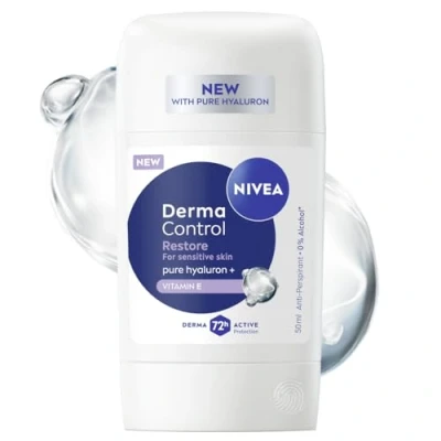 Immagine di NIVEA Derma Control Restore Donna Antitraspirante 72h Protezione stick con acido ialuronico 50 ml
