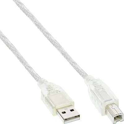 Immagine di InLine 20250 Cavo USB 2.0, Type a Maschio B Maschio, 10M Trasparente