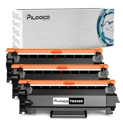 Immagine di Pilogico 3 Toner TN2420 Compatibili per Brother MFC L2710DW L2710DN L2750DW HL L2350DW DCP L2510D L2530DW TN 2420 TN2410 Nero pack