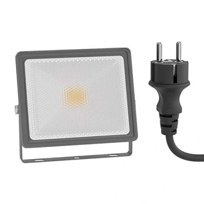 Immagine di ledscom.de faretto da giardino a LED FLIN per esterni, IP66, spina, grigio, 11,5 W, 837lm, bianco caldo, luce parete, esterno, giardino,