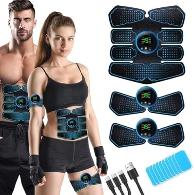 Immagine di Elettrostimolatore Muscolare,Addominali Elettrostimolatore, Smart ABS Trainer, 6 modalità 9 livelli di intensità per Addome/Braccio/Gambe/Waist/Glutei