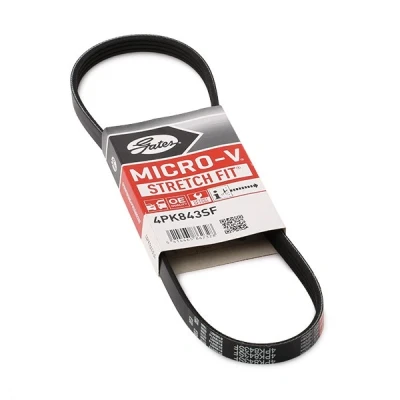 Immagine di GATES Micro V Stretch Fit 4PK843SF Cinghia Poly 843 4 PA (Poliammide), EPDM (Etilene Propilene Diene Caucciù) BMW: X5, 5 Sedan, Touring