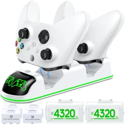 Immagine di OIVO Caricatore per Xbox Controller con 2 x 3360mWh Ricaricabili Batteria One/Series X/S, Ricarica Xbox, Accessori