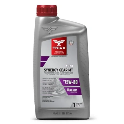 Immagine di TRIAX Gear Max MT 75W 80 Lubrificante Sintetico per trasmissioni manuali e Cambi, GL 4. Compatibile con Chrysler MS 9224, Honda MTF differenziali Toyota (1 Quarto)