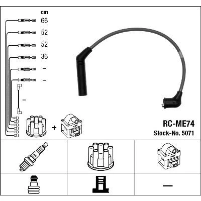 Immagine di NGK 5071 Kit Cavi Accensione 4 MITSUBISHI: Lancer 6 Limousine, COLT 5