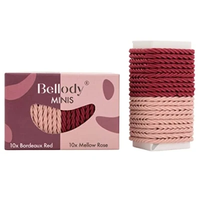 Immagine di Bellody® Minis Piccoli elastici per capelli acconciature intrecciate e piccole trecce (20 pezzi, rosa/rosso) da donna in diversi colori