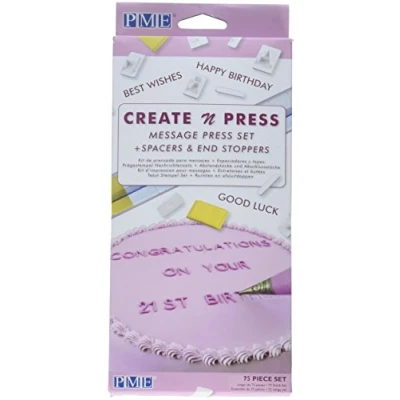 Immagine di PME Create N Press Message Crea Set Messaggi Stampa, Bianco, 28.0 x 12.0 2.0 cm