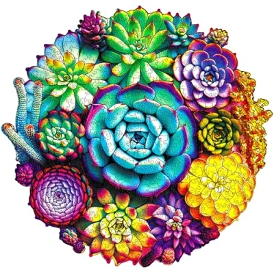 Immagine di ESC WELT Suculenta Puzzle in Legno da 200 Pezzi con Forme Uniche per Adolescenti e Adulti Giocattolo Divertente ed Ecologico Gioco di Difficile Regalo Natale