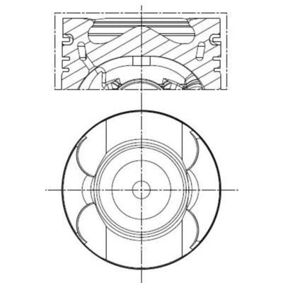Immagine di MAHLE ORIGINAL 001 PI 00133 000 Pistone 83mm con porta fascia elastica, canale raffreddamento MERCEDES BENZ: Classe E Sedan, C Coupe