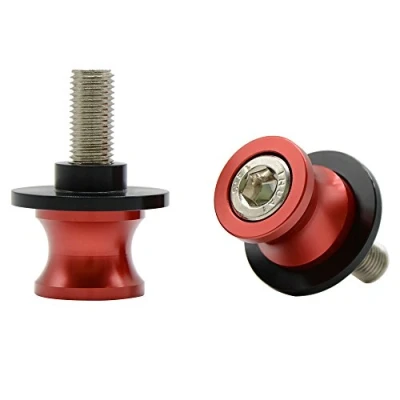 Immagine di MZ STORE 2pcs Nottolini M10*1,25 Universale Forcellone Appoggi per DUKE 125 200 390/ RC Z750 Z1000 Ninja 250R 650R/ ZX6R ZX10R ZX12R/ ZX600 ZX1000/ FZR 400 1990 (Rosso)