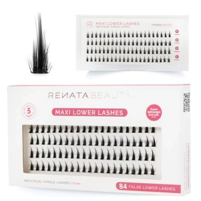 Immagine di Renata Beauty Maxi Ciglia Inferiori Multipack da 84 pezzi, Lunghezza Uniforme di 8mm, Potenziamento Drammatico Sotto Occhi, Facili Applicare, Riutilizzabili, Perfette per Look Occhi Audaci