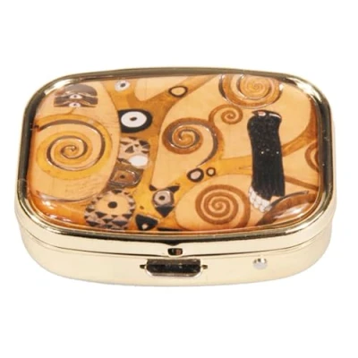 Immagine di Fridolin Scatola portapillole Klimt Thuya in Metallo, Multicolore, 5.1x3.6x1.8 cm