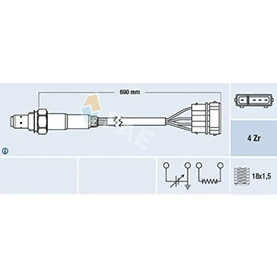 Immagine di FAE 77128 Sonda lambda di regolazione VOLKSWAGEN: Golf 3, Passat B3/B4 Variant, 3 Cabrio